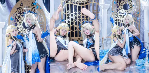 【卡提西亚】和【芙露德莉斯】8月性感私拍，女同百合假鸡巴互插胴体交织美乳摩擦